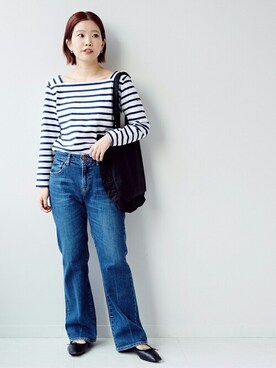 「エコバッグ」｜「アイテム（バレエシューズ）」を使った、uniさん（レディース・156cm）の冬コーディネート