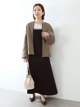 「La TOTALITE（ラトータリテ）のアイテム（ブルゾン）」を使った、uniさん（レディース・156cm）の冬コーディネート