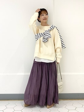 「La TOTALITE（ラトータリテ）のアイテム（スウェット）」を使った、uniさん（レディース・156cm）の春コーディネート