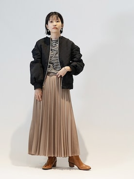 「La TOTALITE（ラトータリテ）のアイテム（ブルゾン）」を使った、uniさん（レディース・156cm）の秋コーディネート