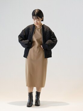 「La TOTALITE（ラトータリテ）のアイテム（ブルゾン）」を使った、uniさん（レディース・156cm）の冬コーディネート