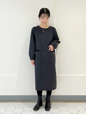 「La TOTALITE（ラトータリテ）のアイテム（ワンピース）」を使った、uniさん（レディース・156cm）の冬コーディネート