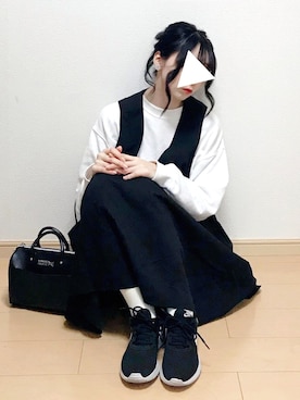 「白タイツ」｜長谷川さん（レディース・155cm・20代）の秋コーディネート