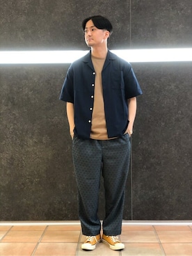 「417 EDIFICE（フォーワンセブンエディフィス）のアイテム（スニーカー）」を使った、なりさん（メンズ・173cm）の夏コーディネート