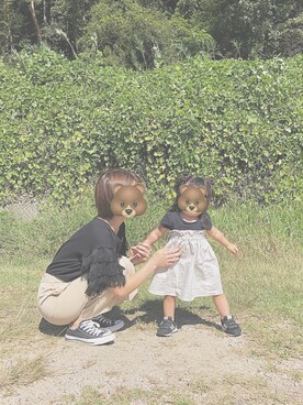 「SEVENDAYS=SUNDAY（セブンデイズサンデイ）のアイテム（スカート）」を使った、kumaさん（キッズ・80cm）の秋コーディネート