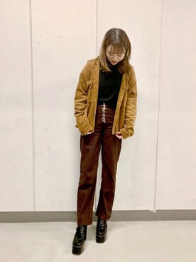 「JUNRED（ジュンレッド）のアイテム（その他アウター）」を使った、ふじっこさん（レディース・162cm）の秋コーディネート