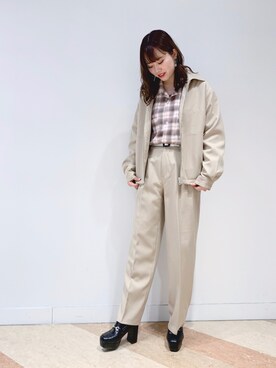 「JUNRED（ジュンレッド）のアイテム（ブルゾン）」を使った、ふじっこさん（レディース・162cm）の冬コーディネート