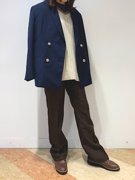 「JUNRED（ジュンレッド）のアイテム（ジャケット/アウター）」を使った、ふじっこさん（レディース・162cm）の春コーディネート