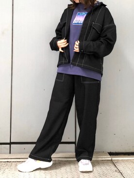「JUNRED（ジュンレッド）のアイテム（ブルゾン）」を使った、ふじっこさん（レディース・162cm）の春コーディネート