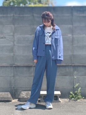 「JUNRED（ジュンレッド）のアイテム（ブルゾン）」を使った、ふじっこさん（レディース・162cm）の春コーディネート