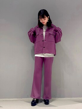 「JUNRED（ジュンレッド）のアイテム（ブルゾン）」を使った、ふじっこさん（レディース・162cm）の秋コーディネート