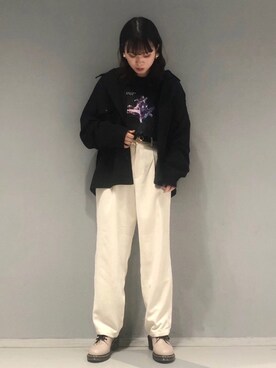 「JUNRED（ジュンレッド）のアイテム（ブルゾン）」を使った、ふじっこさん（レディース・162cm）の秋コーディネート