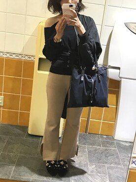「EGOIST（エゴイスト）のアイテム（ニット/セーター）」を使った、mayu.さん（レディース・163cm）の春コーディネート