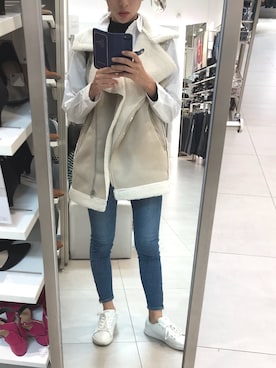 「EGOIST（エゴイスト）のアイテム（デニムパンツ）」を使った、mayu.さん（レディース・163cm）の秋コーディネート