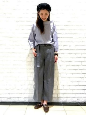 「ジーナシス」｜「アイテム（ハンチング/ベレー帽）」を使った、JEANASISららぽーとTOKYO-BAY STAFFさん（レディース・170cm）の春コーディネート