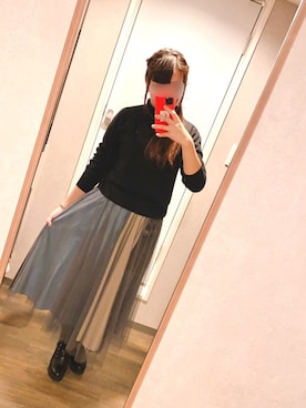 「チュールスカートコーデ」｜*erieさん（レディース・162cm）の春コーディネート