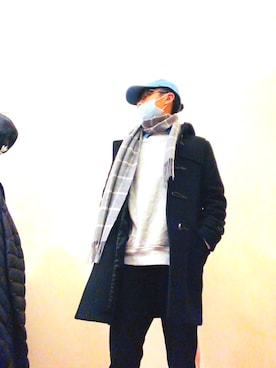 「NET（ネット）のアイテム（帽子）」を使った、林彥廷さん（メンズ・170cm）の冬コーディネート