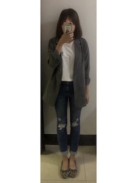 「ONLY（オンリー）のアイテム（ジャケット/アウター）」を使った、Nekyoさん（レディース・160cm）の秋コーディネート