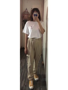「PULL&BEAR（プルアンドベア）のアイテム（チノパンツ）」を使った、Nekyoさん（レディース・160cm）の秋コーディネート