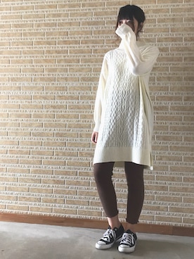 「Green　Parks（グリーンパークス）のアイテム（レギンス/スパッツ）」を使った、𝕒𝕪𝕒𝕘𝕠𝕟 *さん（レディース・164cm）の冬コーディネート