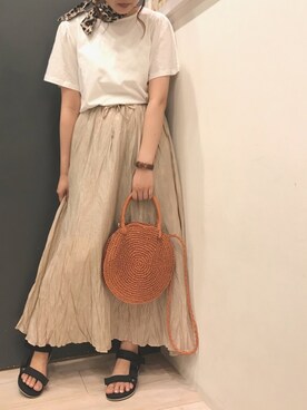 「ワッシャースカート」｜「アイテム（その他）」を使った、𝕒𝕪𝕒𝕘𝕠𝕟 *さん（レディース・164cm）の夏コーディネート