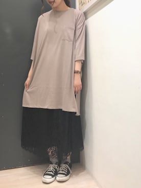 「レーススカート」｜「アイテム（チュニック）」を使った、𝕒𝕪𝕒𝕘𝕠𝕟 *さん（レディース・164cm）の夏コーディネート