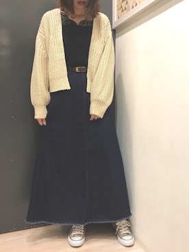 「ざっくりニットカーディガン」｜𝕒𝕪𝕒𝕘𝕠𝕟 *さん（レディース・164cm）の秋コーディネート