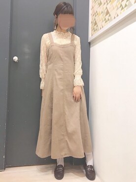 「Green　Parks（グリーンパークス）のアイテム（サロペット/オーバーオール）」を使った、𝕒𝕪𝕒𝕘𝕠𝕟 *さん（レディース・164cm）の秋コーディネート