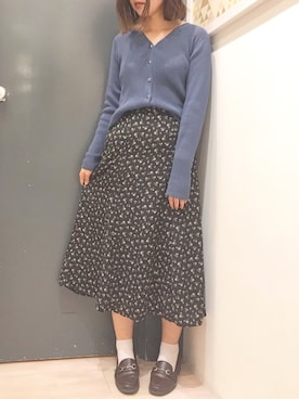 「Green　Parks（グリーンパークス）のアイテム（カーディガン/ボレロ）」を使った、𝕒𝕪𝕒𝕘𝕠𝕟 *さん（レディース・164cm）の秋コーディネート