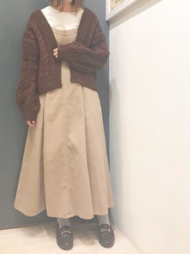 「Green　Parks（グリーンパークス）のアイテム（サロペット/オーバーオール）」を使った、𝕒𝕪𝕒𝕘𝕠𝕟 *さん（レディース・164cm）の秋コーディネート