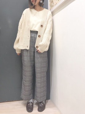 「ざっくりニットカーディガン」｜𝕒𝕪𝕒𝕘𝕠𝕟 *さん（レディース・164cm）の秋コーディネート
