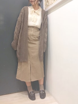 「ざっくりニットカーディガン」｜𝕒𝕪𝕒𝕘𝕠𝕟 *さん（レディース・164cm）の秋コーディネート