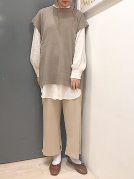 「スタッフセンバツ」｜「アイテム（バレエシューズ）」を使った、𝕒𝕪𝕒𝕘𝕠𝕟 *さん（レディース・164cm）の秋コーディネート