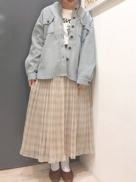 「スタッフセンバツ」｜「アイテム（バレエシューズ）」を使った、𝕒𝕪𝕒𝕘𝕠𝕟 *さん（レディース・164cm）の秋コーディネート