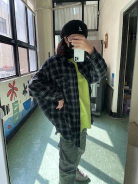 「コーディネート」｜「アイテム（ハンチング/ベレー帽）」を使った、一米五小隻女さん（レディース・152cm）の冬コーディネート