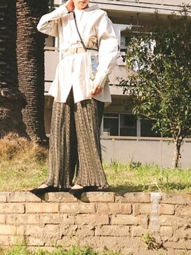 「カンフーシューズ」｜ナオコさん（レディース・156cm）の春コーディネート