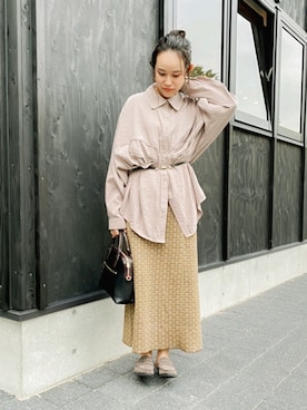 「Yves Saint Laurent（イヴサンローラン）のアイテム（腕時計）」を使った、ナオコさん（レディース・156cm）の秋コーディネート