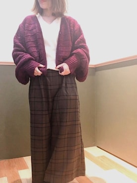「Green　Parks（グリーンパークス）のアイテム（カーディガン/ボレロ）」を使った、nonaさん（レディース・152cm）の秋コーディネート