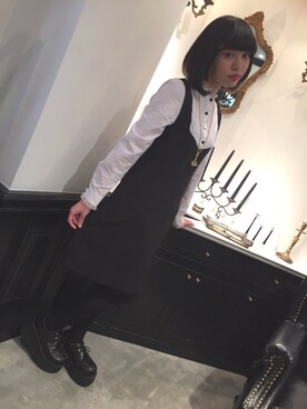 リボンシャツレイヤードワンピースを使ったコーディネート一覧 Wear