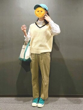 「THE SHINZONE（ザ　シンゾーン）のハイウエストチノパンツ（チノパンツ）」を使った、avenokiさん（レディース・163cm）の春コーディネート