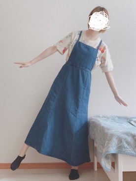 「出勤コーデ」｜「アイテム（オールインワン・サロペット）」を使った、絹衣さん（レディース・165cm）の夏コーディネート