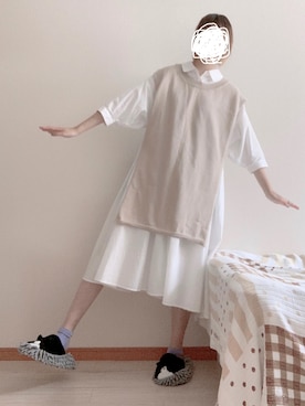 「ラブアンドピース2020」｜「アイテム（シャツワンピース）」を使った、絹衣さん（レディース・165cm）の秋コーディネート
