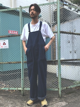 「アイテム（オールインワン・サロペット）」を使った、KEN MATSUMOTO さん（メンズ・178cm）の夏コーディネート