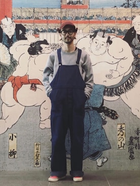 「アイテム（オールインワン・サロペット）」を使った、KEN MATSUMOTO さん（メンズ・178cm）の冬コーディネート