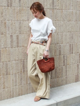 「FRAMeWORK（フレームワーク）のアイテム（パンツ）」を使った、nogumiさん（レディース・162cm）の春コーディネート