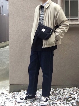 「hellolulu(ハロルル)のアイテム」を使った、beanさん(メンズ・176cm)の冬コーディネート