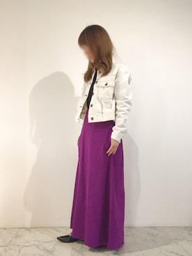 「Aラインスカート」｜「アイテム（ジャケット/アウター）」を使った、タイラさん（レディース・152cm）の春コーディネート