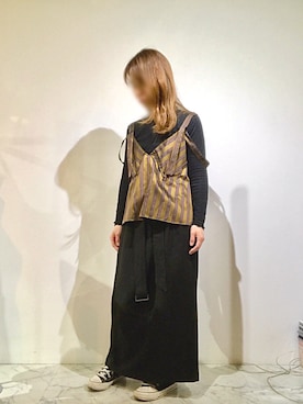 「重ね着」｜「アイテム（キャミソール）」を使った、タイラさん（レディース・152cm・30代）の春コーディネート