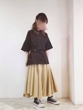 「B7（ベーセッツ）のアイテム」を使った、タイラさん（レディース・153cm）の夏コーディネート