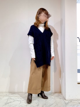 「B7（ベーセッツ）のアイテム」を使った、タイラさん（レディース・152cm）の冬コーディネート